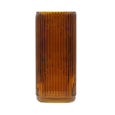 10" Amber Ribbed Glass Vase by Ashland®