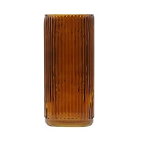 10" Amber Ribbed Glass Vase by Ashland®
