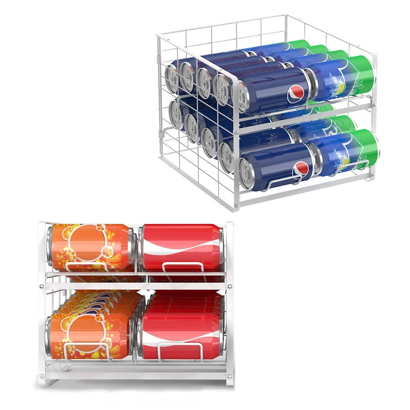 White 12oz. Can Organizer Rack Dispensers