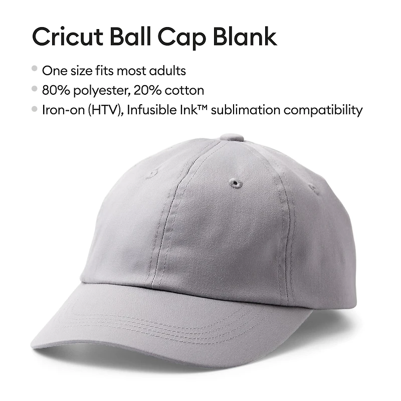Cricut® Gray Ball Cap Blank, 12ct.