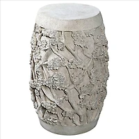 Design Toscano® 24" Stone Finish Sakura Cherry Blossom Asian Sculptural Pedestal Table