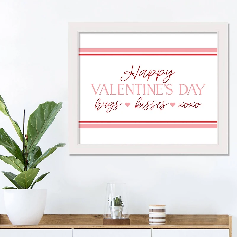 16" x 20" Happy Valentine's Day White Framed Print Wall Art