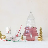 Hello Honey® 4.5" Round Drinking Glass with Holiday Icon Pattern Set