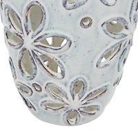 Set of 2 White Ceramic Farmhouse Vase 14", 11"