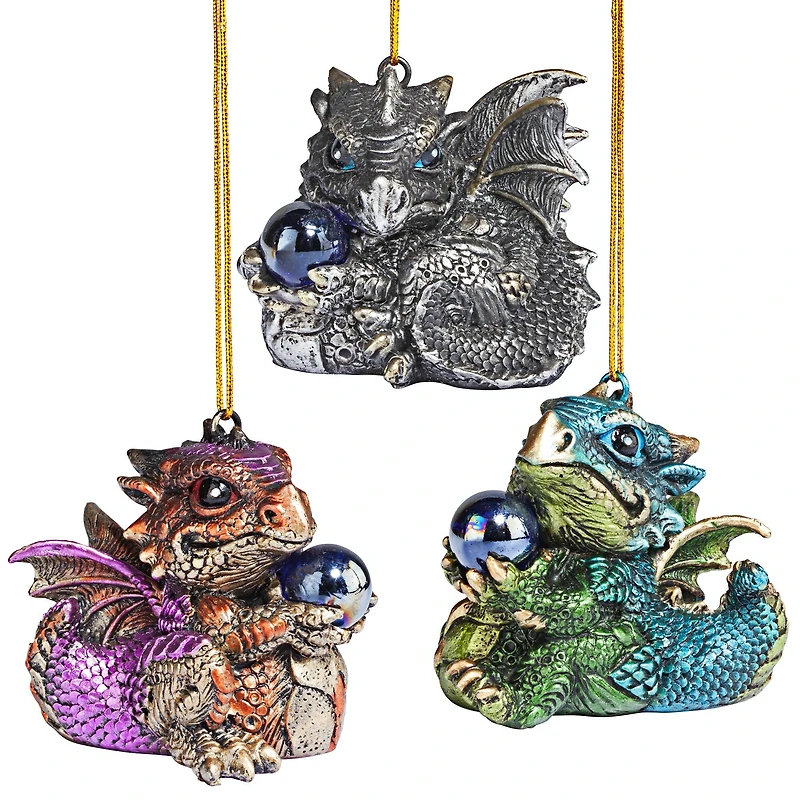 Design Toscano Dragon Virtues Gothic Ornament Set