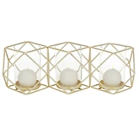 15" Gold Iron Modern Candlestick Holder