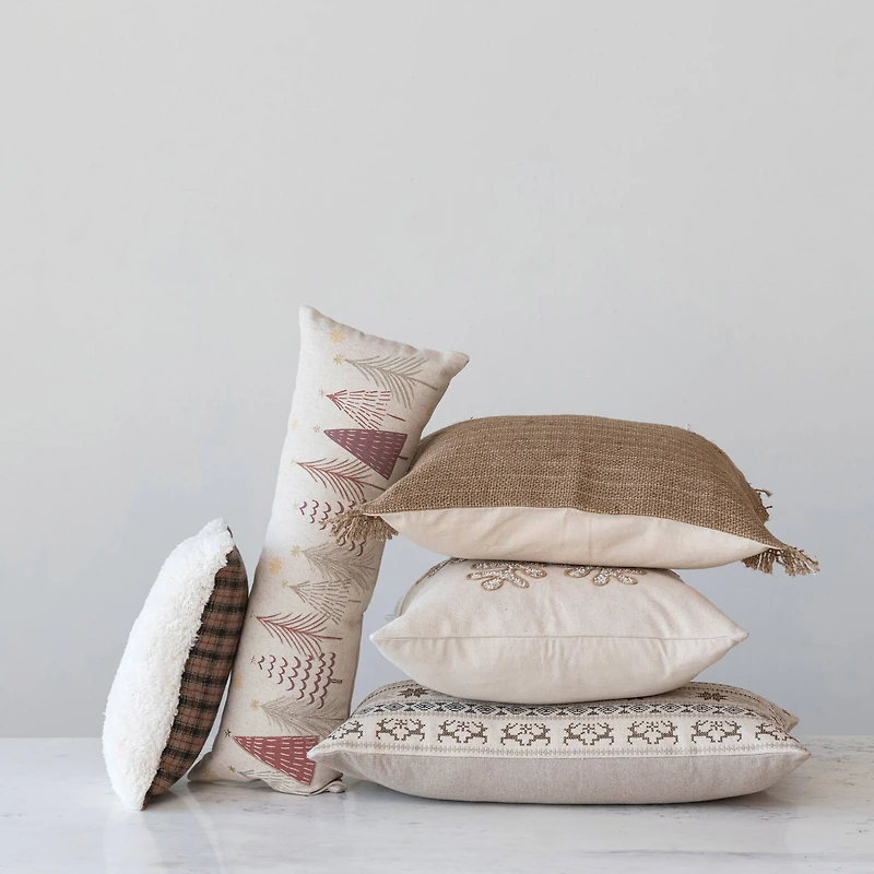 Hello Honey® 26" Christmas Tree Cotton Printed Lumbar Pillow with Insert