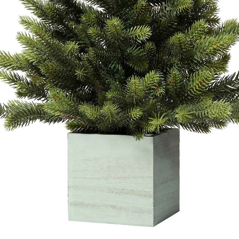 2.5ft. Unlit Fraser Fir Artificial Christmas Tree in Wooden Pot