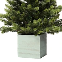 2.5ft. Unlit Fraser Fir Artificial Christmas Tree in Wooden Pot