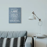 Stupell Industries Parade Crazy Funny Lake Party Blue Wood Texture Word Design Canvas Wall Art