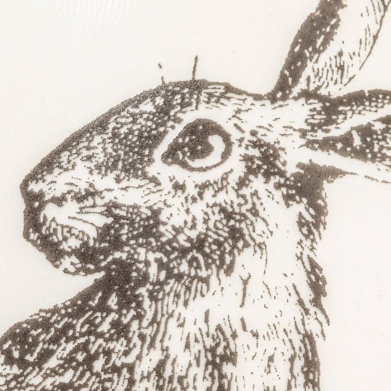 Hello Honey® 6.5" Round Rabbit Stoneware Planter & Scalloped Saucer