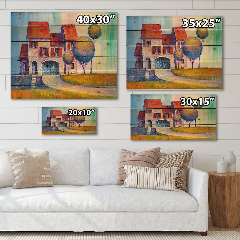 Designart - House With Red Roof In The Village