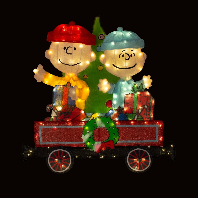 Peanuts® 2-Piece 2D Pre Lit Train Yard Art Set