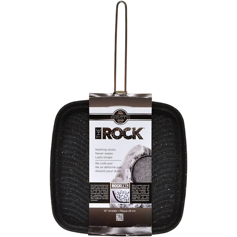 THE ROCK by Starfrit 10" Grill Pan With Stainless Steel Wire Handle
