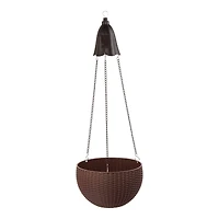 Glitzhome® 30" Solar Lighted Hanging Basket Planter