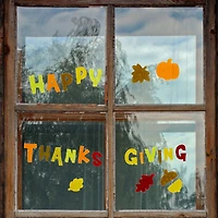 Happy Thanksgiving Fall Gel Window Clings
