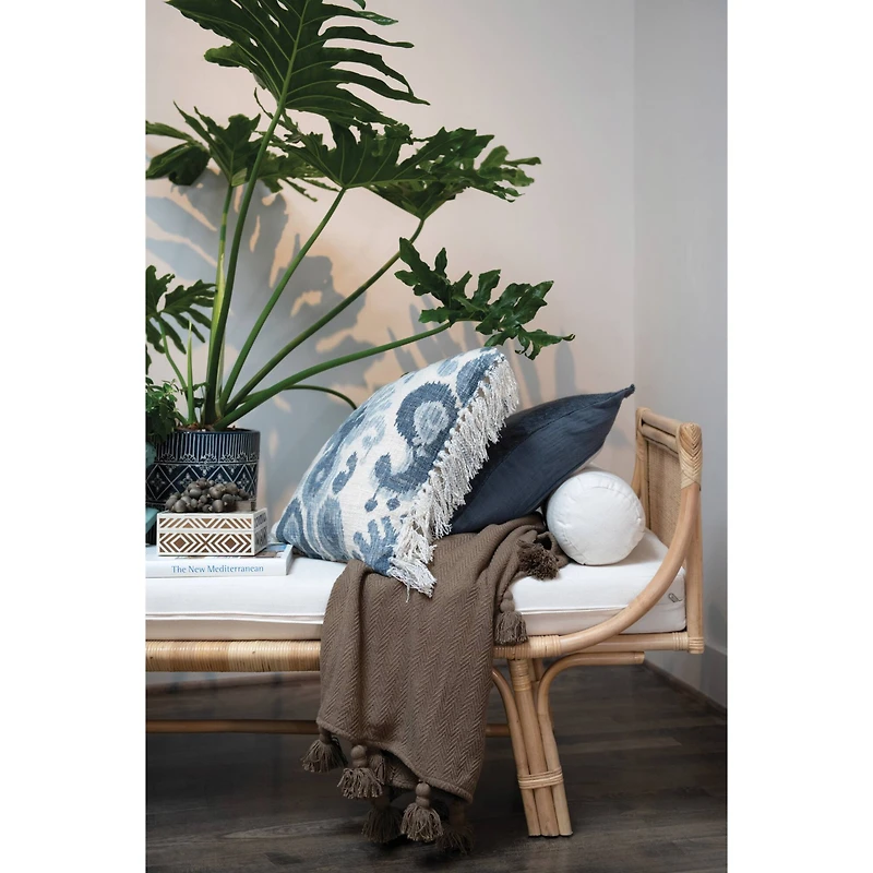 Hello Honey® Stonewashed Blue & Cream Ikat Pattern Pillow