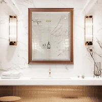 Antique Gold Classic Frame Rectangular Beveled Wall Mirror - 26" x 32"