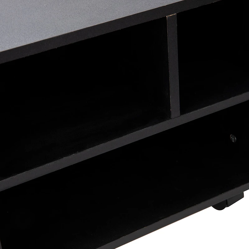 Mind Reader 15.7" Black Printer Cart with Rolling Supply Organization Shelves