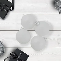 9ct. 2.5" Shiny and Matte White Glass Ball Christmas Ornaments