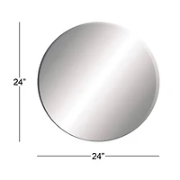 24" Black Wood Contemporary Round Wall Mirror