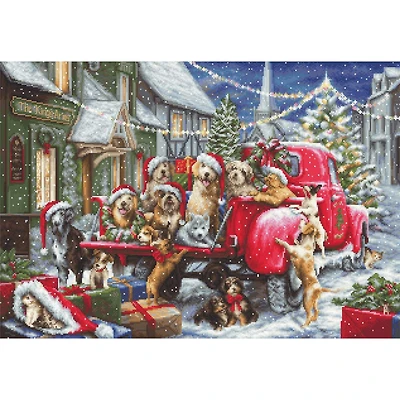 Luca-S Puppies Christmas Counted Cross-Stitch Kit
