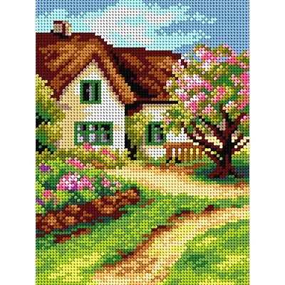 Orchidea Needlepoint Canvas For Halfstitch Without Yarn Cottage - Printed Tapestry Canvas