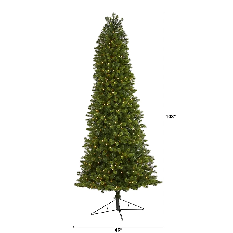 9ft. Pre-Lit Virginia Spruce Artificial Christmas Tree, Warm White LED Lights