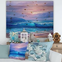 Designart - Golden Sunset Over The Sea By The Beach