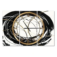 Designart 'Gold Metallic Circle Modern Multipanel Wall Clock
