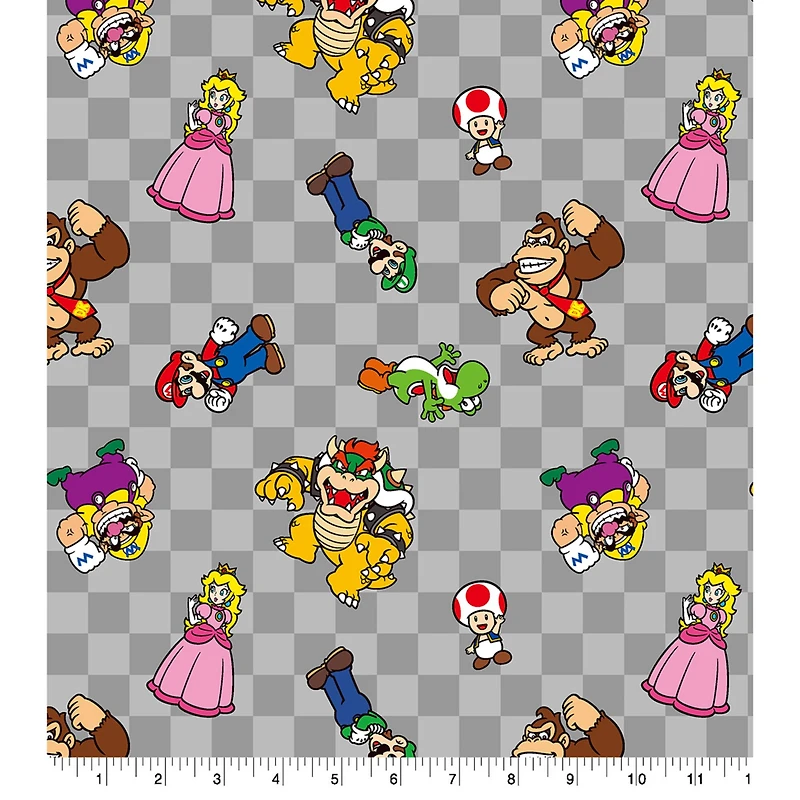 Nintendo® Characters Checker Toss Cotton Fabric