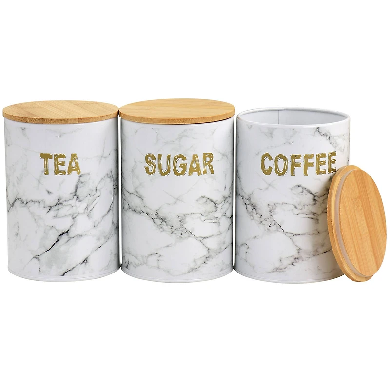 MegaChef Marble Iron Canister Set