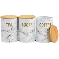 MegaChef Marble Iron Canister Set