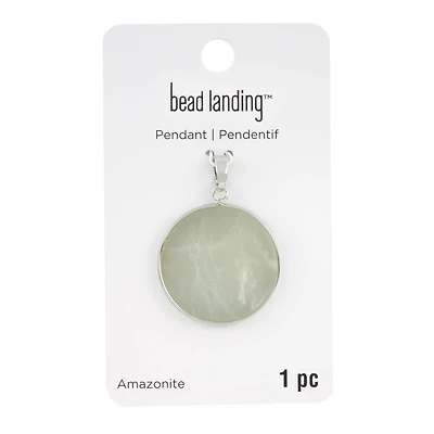 Green Amazonite Flat Round Pendant by Bead Landing™