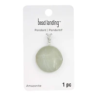 Green Amazonite Flat Round Pendant by Bead Landing™
