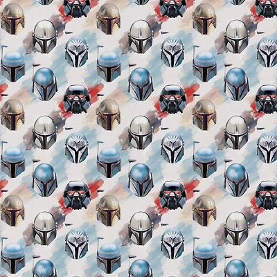 The Mandalorian Watercolor Helmets Precut Cotton Fabric
