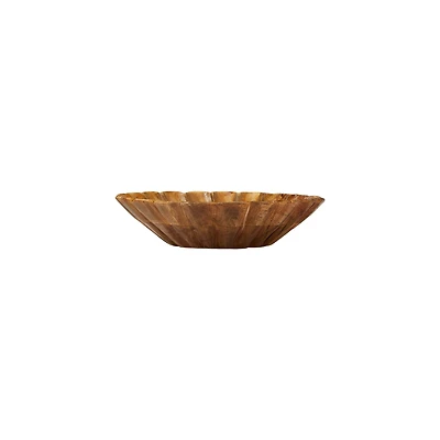 Hello Honey® 8" Natural Boho Carved Wood Bowl with Scalloped Edge