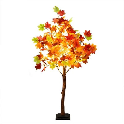 4ft. Pre-Lit Shades of Autumn Maple Artificial Fall Tree with 180 Warm White LED Lights