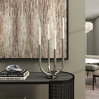 The Novogratz 15" Silver Stainless Steel Abstract U-Shaped Candelabra