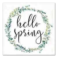 Hello Spring Wreath Canvas Wall Art