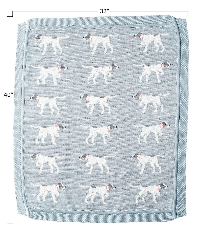 Hello Honey® Cotton Knit Baby Blanket with Dog Pattern