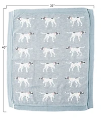 Hello Honey® Cotton Knit Baby Blanket with Dog Pattern