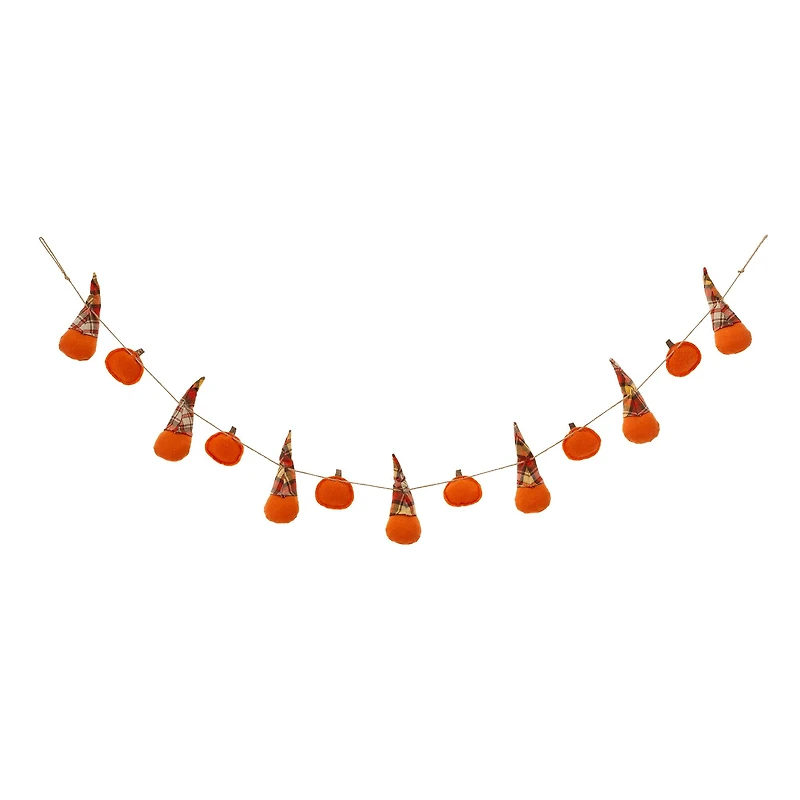 Glitzhome® 6ft. Fall Gnomes Fabric Garland