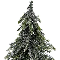 9.5" Unlit Mini Silvery Pine Downswept Artificial Christmas Tree Set
