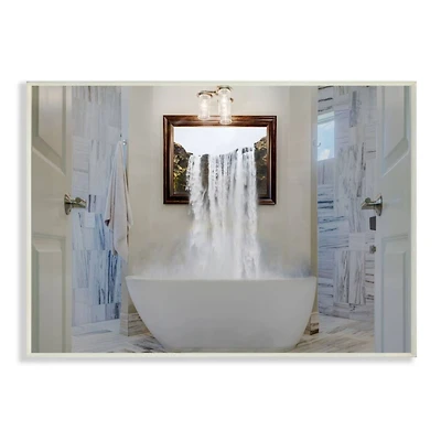 Stupell Industries Bathtub Waterfall Abstract Photograph Wall Plaque