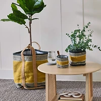 Hello Honey® Black & Mustard Woven Jute Basket with Liner Set