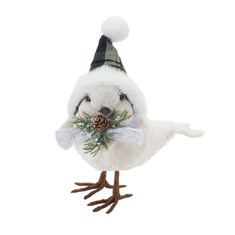 Winter Bird with Hat & Pine Accent Set, 7", 7.5" & 8"