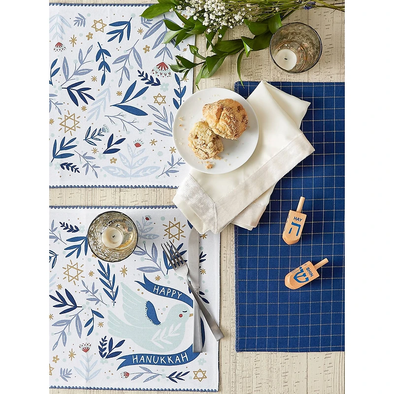 DII® Hanukkah Dove Printed Placemats, 4ct.