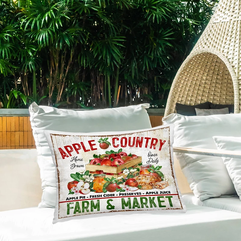 Stupell Industries Apple Country Market Outdoor Printed Pillow