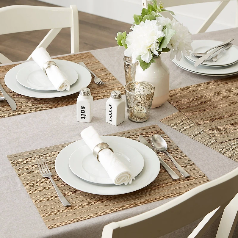 DII® 17" Metallic Gold Basket Weave Placemats, 6ct.